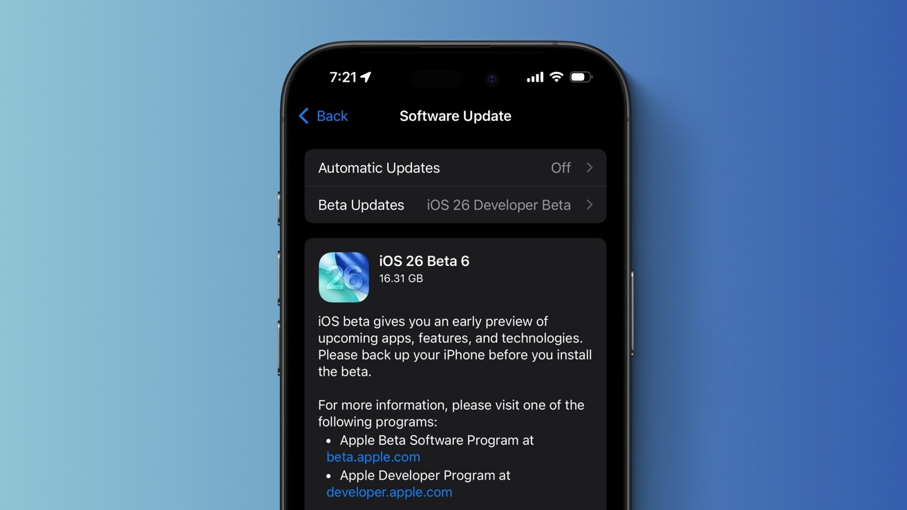 Apple releases sixth iOS 26 beta with ringtones, camera, UI upgrades